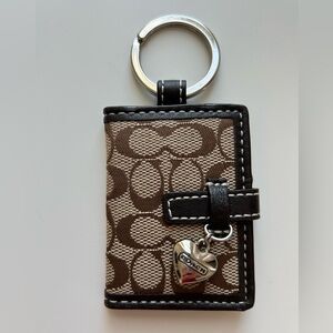 Coach Signature "C" Photo Frame Key Ring Keychain - NWOT